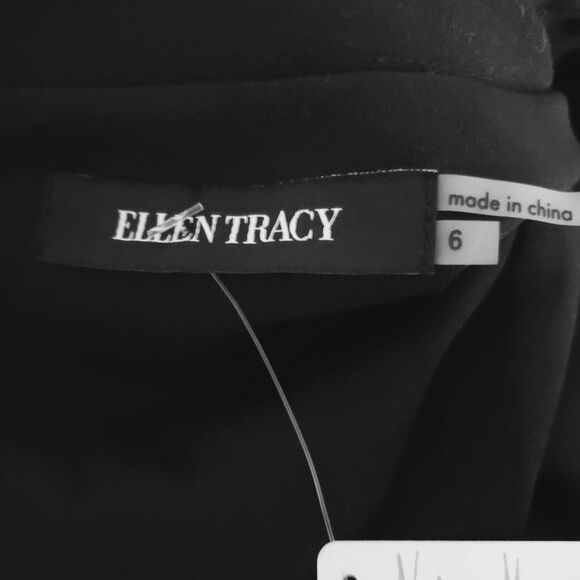 NWT Ellen Tracy Women's Sheath Dress Size 6 Black Sleeveless Lace-Up Gold Chain - Picture 6 of 9